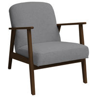 SESSEL Webstoff Grau, Dunkelbraun    - Dunkelbraun/Grau, Natur, Holz/Textil (63/78/78cm) - Livetastic