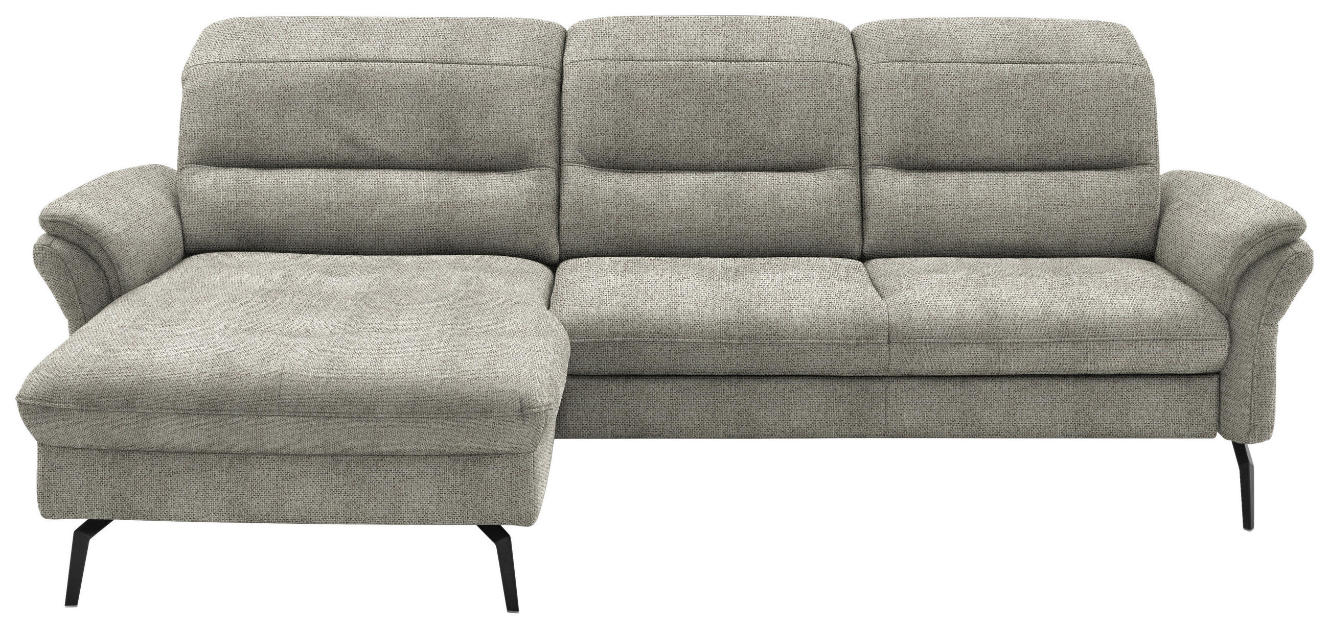 ECKSOFA in Flachgewebe Braun, Grün  181/260 cm  - Schwarz/Braun, KONVENTIONELL, Textil/Metall (181/260cm) - Beldomo Speed