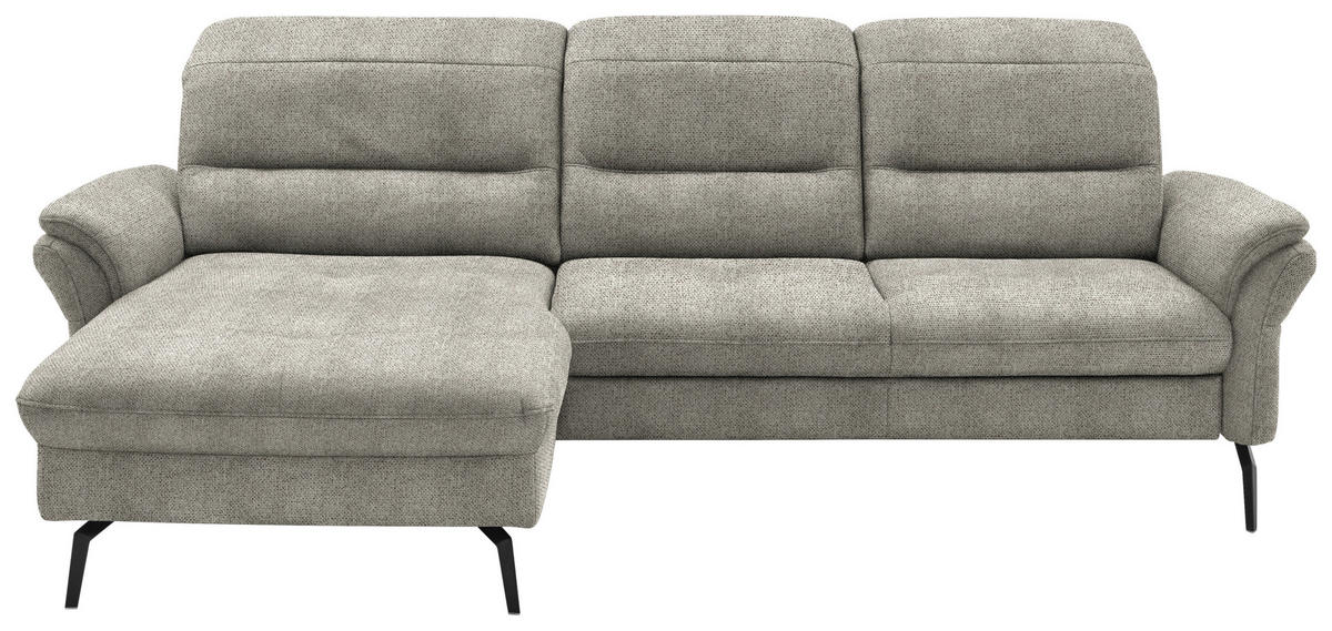 ECKSOFA in Flachgewebe Braun, Grün  181/260 cm  - Schwarz/Braun, KONVENTIONELL, Textil/Metall (181/260cm) - Beldomo Speed