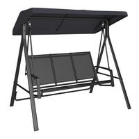 Balansoar Hollywood 190/176/122 cm  - argintiu/negru, Design, metal/textil (190/176/122cm) - Ambia Garden