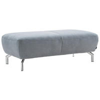 HOCKER Chenille Pastellblau  - Chromfarben/Pastellblau, Design, Textil/Metall (131/46/67cm) - Musterring