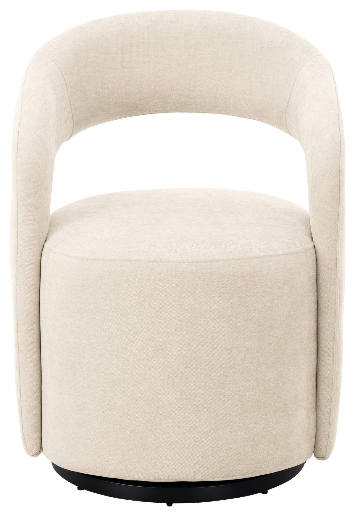ARMLEHNSTUHL  Sitzfläche 360° drehbar, inklusive Armlehnen Leinenoptik  Schwarz, Beige  - Beige/Schwarz, Design, Textil/Metall (60/81/60,5cm) - Milino