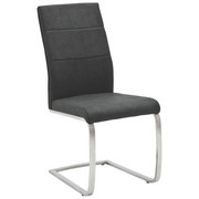 NIHAJNI STOL, kovina, tekstil antracit, nerjaveče jeklo - antracit/nerjaveče jeklo, Design, kovina/tekstil (44/100/64cm) - Novel