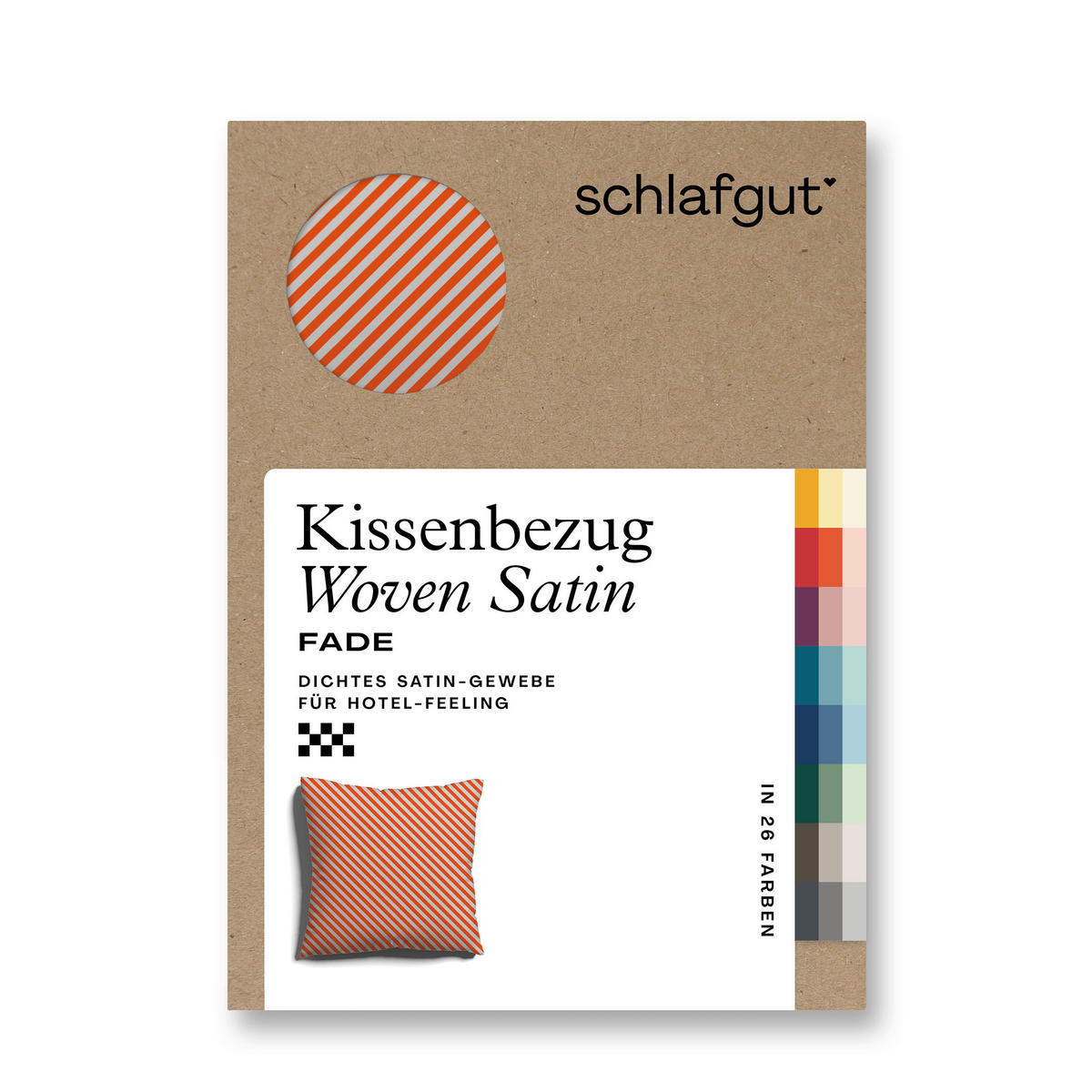 KOPFKISSENBEZUG WOVEN SATIN FADE 80/80 cm  - Rot/Hellgrau, Basics, Textil (80/80cm) - Schlafgut