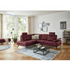 ECKSOFA in Lederlook, Mikrofaser Bordeaux  - Bordeaux/Schwarz, Design, Textil/Metall (194/261cm) - Beldomo System