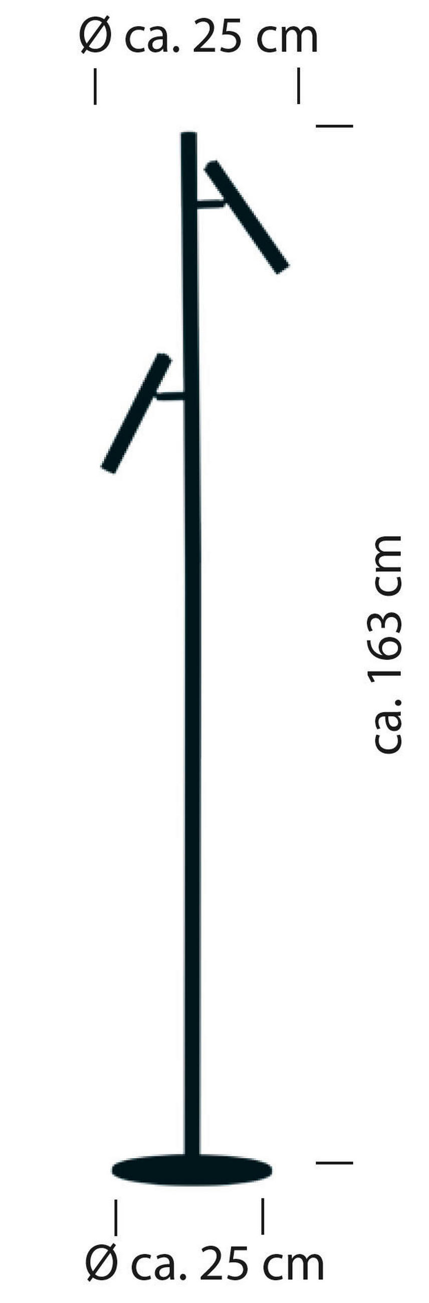 LED-STEHLEUCHTE 20/163 cm    - Sandfarben/Weiß, MODERN, Kunststoff/Metall (20/163cm) - Hell