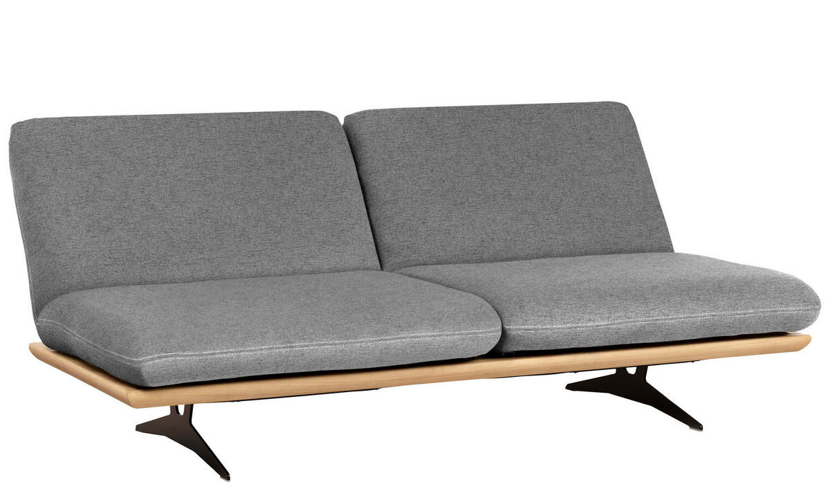 SCHLAFSOFA in Holz, Textil Grau, Eichefarben  - Eichefarben/Beige, Design, Holz/Textil (204/92/90cm) - Dieter Knoll