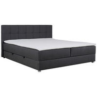BOXBETT 180/200 cm  in Anthrazit  - Anthrazit/Silberfarben, Modern, Textil (180/200cm) - MID.YOU