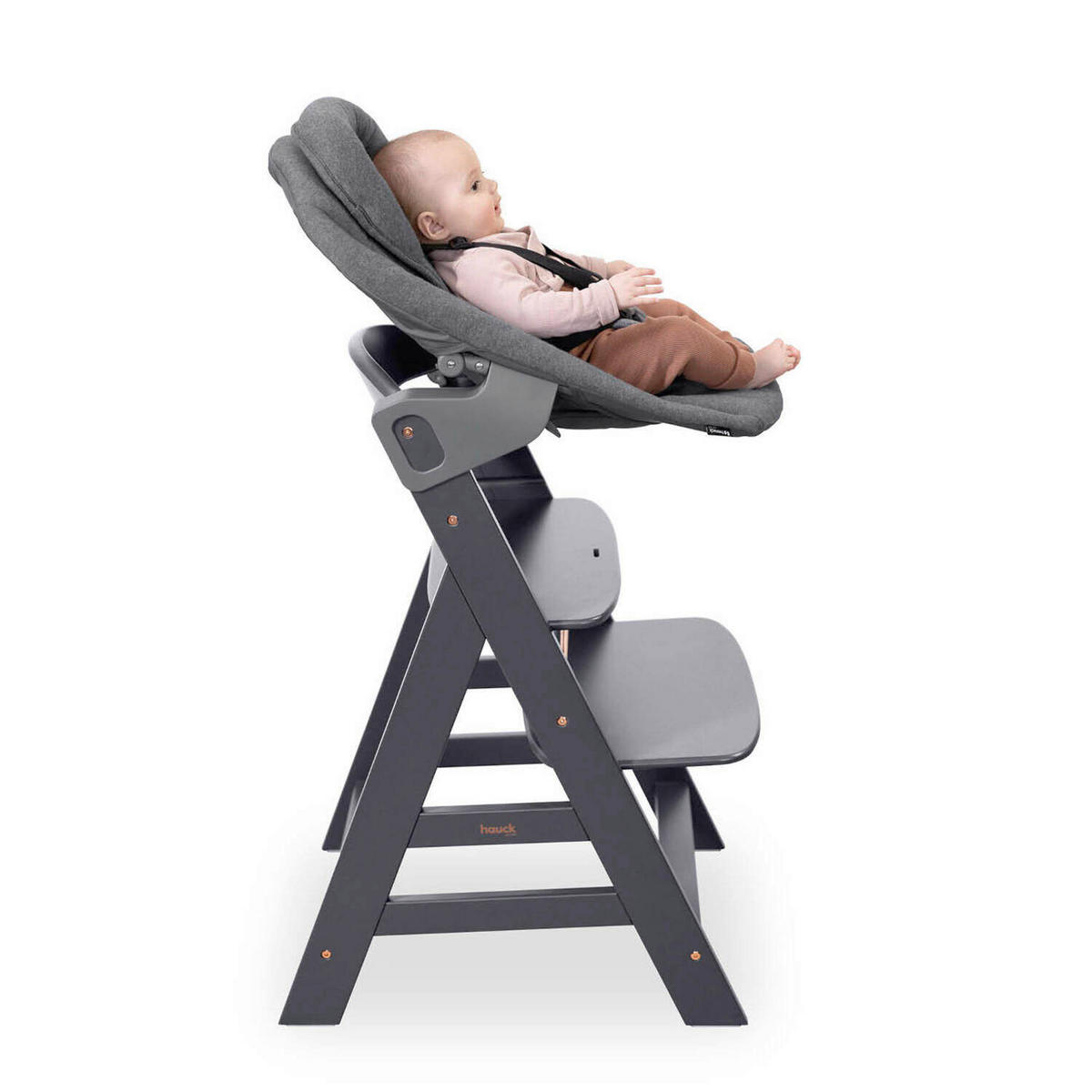 HOCHSTUHL-SET Alpha Newborn Set Anthrazit Grey  - Anthrazit, Basics, Holz/Textil (65/93,5/49cm) - Hauck