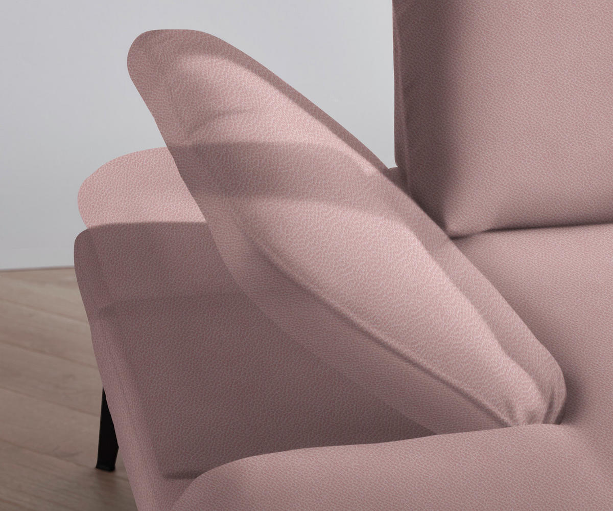 HÖRNSOFFA i flatväv ljusrosa  - ljusrosa/svart, Design, metall/textil (289/180cm) - MID.YOU