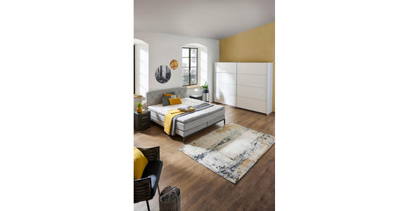 BOXSPRINGBETT 140/200 cm in Silberfarben - Silberfarben/Schwarz, KONVENTIONELL, Textil/Metall (140/200cm) - Carryhome