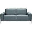 2-SITZER-SOFA  in Echtleder Blau   - Blau/Schwarz, Design, Leder/Metall (180/82/92cm) - Johann Jakob