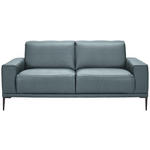 2-SITZER-SOFA  in Echtleder Blau   - Blau/Schwarz, Design, Leder/Metall (180/82/92cm) - Johann Jakob
