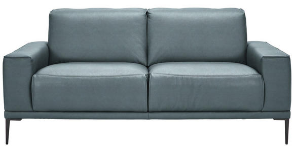 2-SITZER-SOFA  in Echtleder Blau   - Blau/Schwarz, Design, Leder/Metall (180/82/92cm) - Johann Jakob