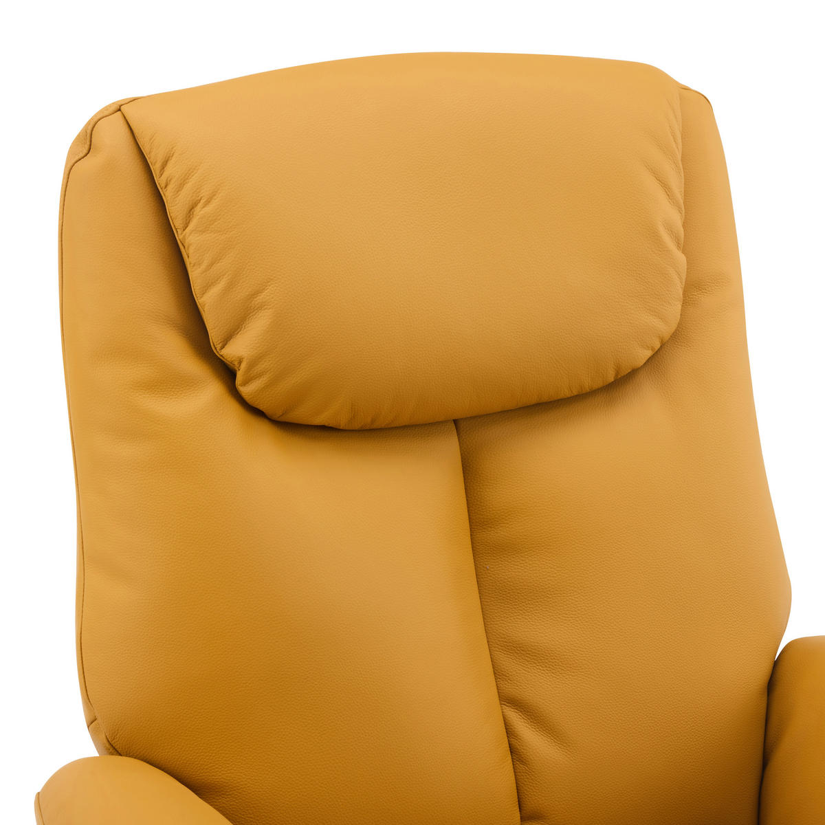 MASSAGESESSEL Echtleder Lederlook Gelb    - Chromfarben/Gelb, Design, Leder/Textil (79/110/85cm) - Livetastic