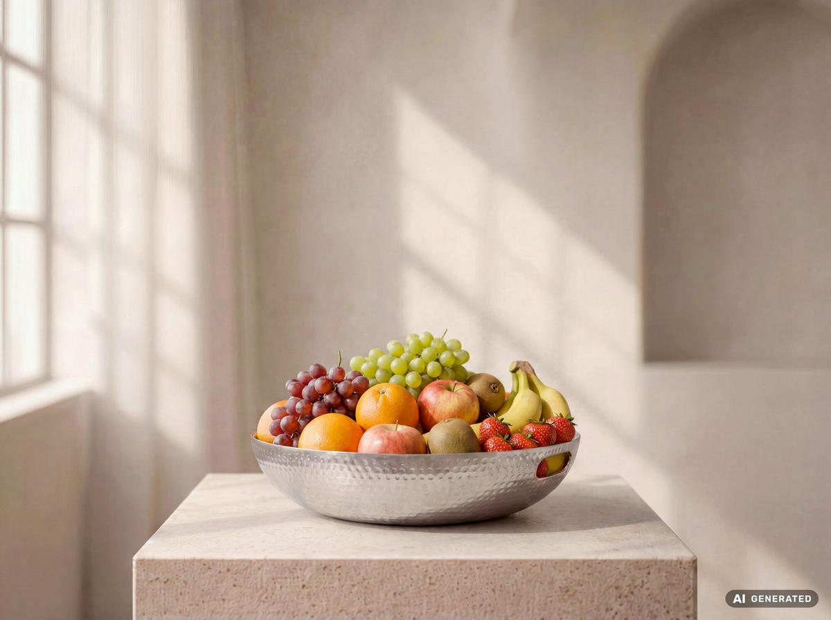 OBSTSCHALE  - Silberfarben, Design, Metall (38/7/38cm) - Livetastic