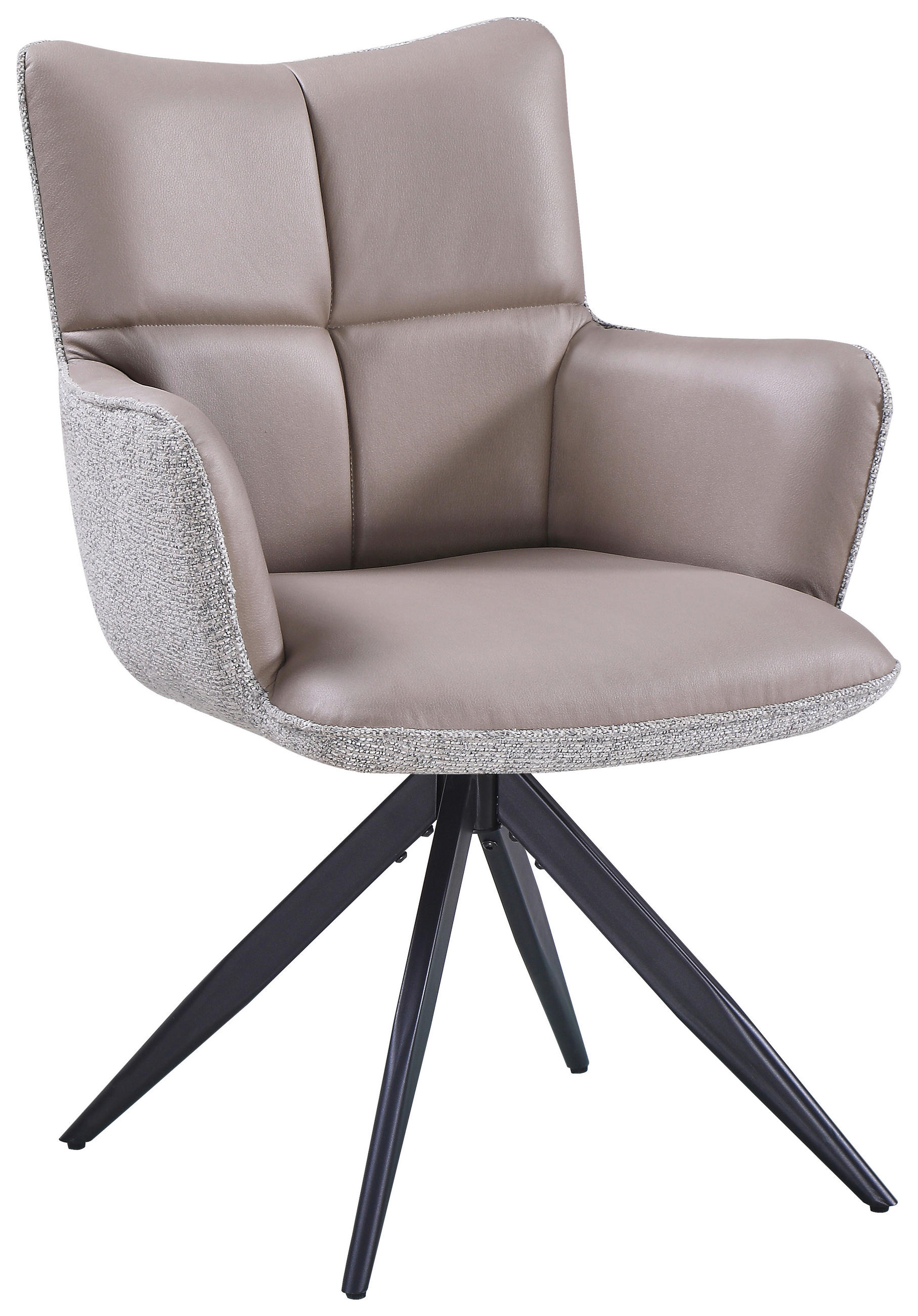 STOLICA S NASLONOM ZA RUKE  crna, taupe, bež  metal, tekstil      - bež/crna, Moderno, metal/tekstil (65/90/64cm) - Livetastic