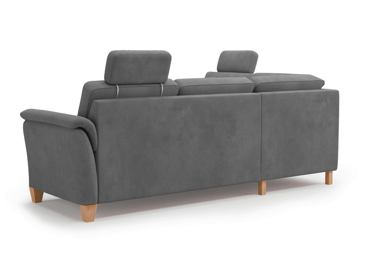 ECKSOFA in Flachgewebe Grau  212/236 cm  - Eichefarben/Grau, KONVENTIONELL, Holz/Textil (212/236cm) - Sit & More