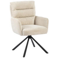 ARMLEHNSTUHL  in Eisen Webstoff  - Beige/Schwarz, MODERN, Textil/Metall (57/95/65cm) - MID.YOU