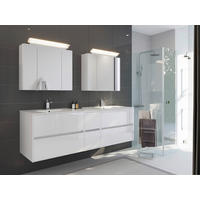 BADEZIMMER 3-teilig  in 190 cm  - Weiß Hochglanz/Weiß, Trend, Glas/Holzwerkstoff (190cm) - MID.YOU
