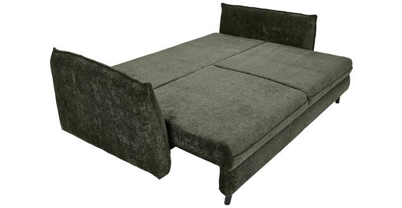 SCHLAFSOFA Chenille Olivgrün  - Schwarz/Olivgrün, KONVENTIONELL, Holz/Textil (238/99/108cm) - Carryhome