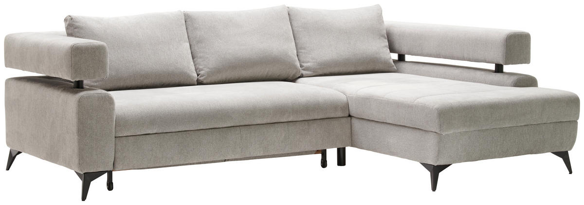 SAROKKANAPÉ textil világosszürke  - világosszürke/fekete, Konventionell, textil/fém (265/184cm) - Hom`in