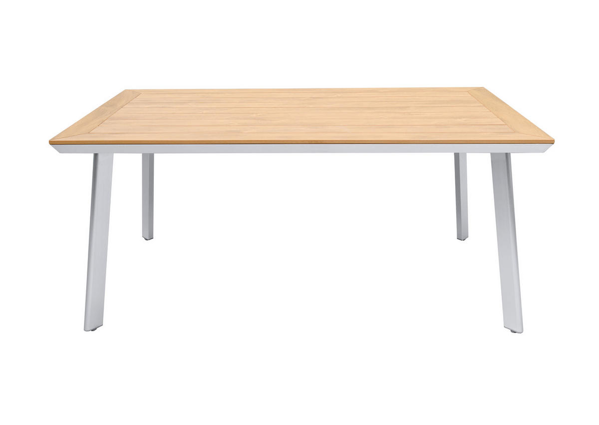 GARTENTISCH 90/72/160 cm Metall, Kunststoff rechteckig  - Silberfarben/Braun, MODERN, Kunststoff/Metall (90/72/160cm) - Gardenson