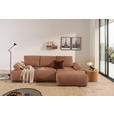 ECKSOFA  in Webstoff Dunkelorange  - Dunkelorange/Schwarz, KONVENTIONELL, Kunststoff/Textil (282/162cm) - Carryhome