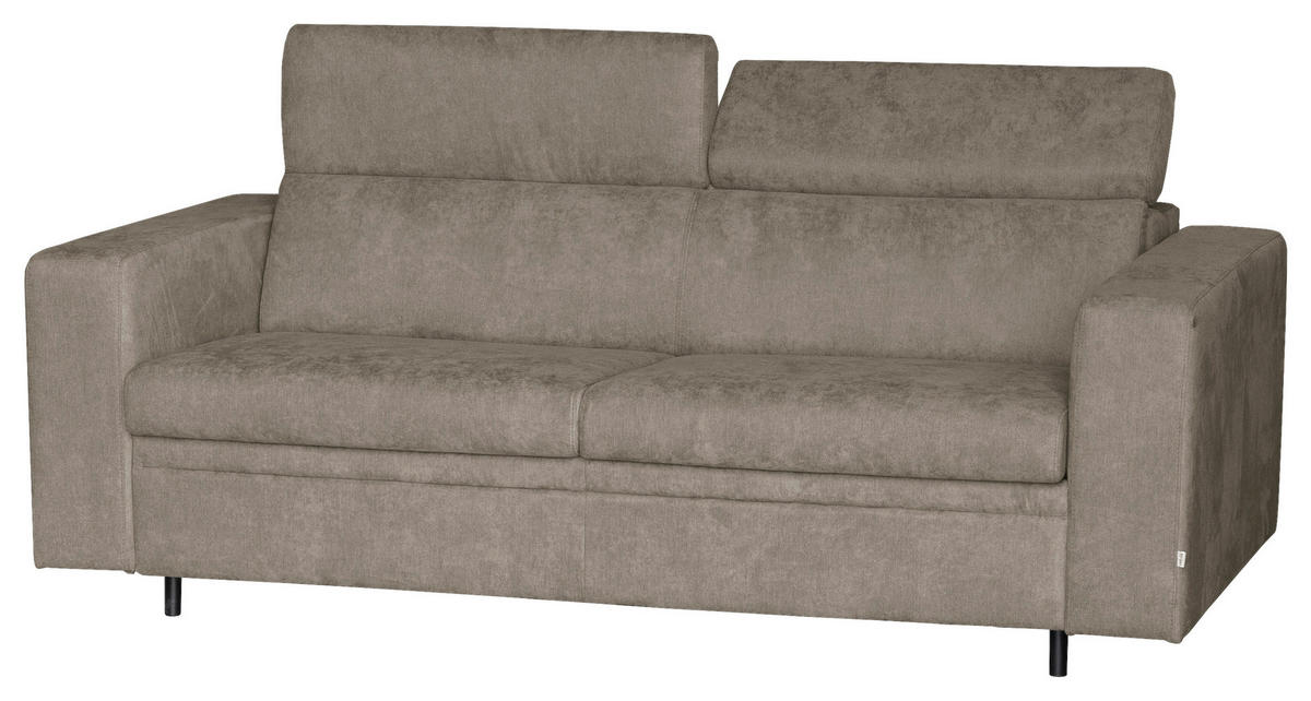 KANAPÉÁGY iszap  - iszap/fekete, Konventionell, műanyag/textil (206/82-100/101cm) - Venda