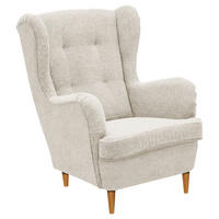 OHRENSESSEL Webstoff Creme, Eiche Wotan  - Eiche Wotan/Creme, Basics, Holz/Textil (78/102/98cm) - Carryhome