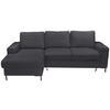 ECKSOFA Anthrazit Cord  - Anthrazit/Schwarz, KONVENTIONELL, Textil/Metall (150/240cm) - Carryhome