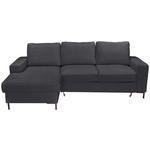 ECKSOFA Anthrazit Cord  - Anthrazit/Schwarz, KONVENTIONELL, Textil/Metall (150/240cm) - Carryhome
