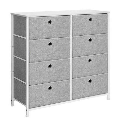 KOMMODE , 80/81,5/30 cm, 8 Schublade(n)  - Hellgrau/Weiß, Trend, Holzwerkstoff/Kunststoff (80/81,5/30cm) - Boxxx