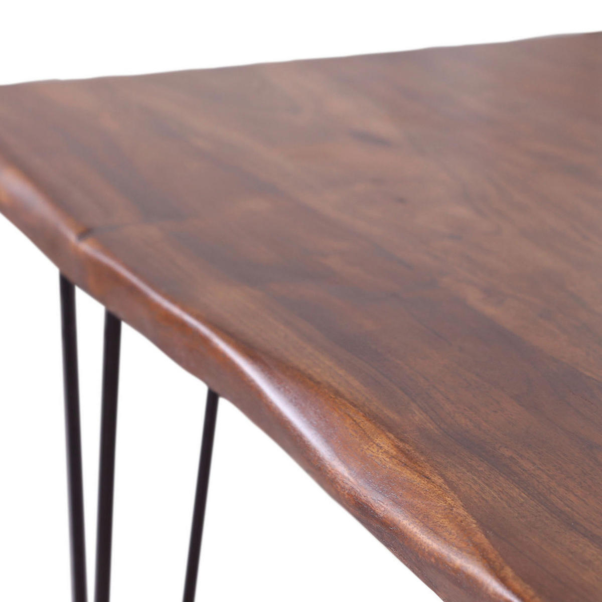 ESSTISCH 100/100/76 cm Echtholz  Holz rechteckig Braun, Akaziefarben  - Schwarz/Braun, KONVENTIONELL, Holz/Metall (100/100/76cm) - Milino
