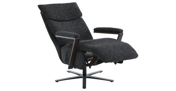 RELAXSESSEL in Textil Graphitfarben - Schwarz/Graphitfarben, Design, Textil/Metall (68/117/85cm) - Cantus