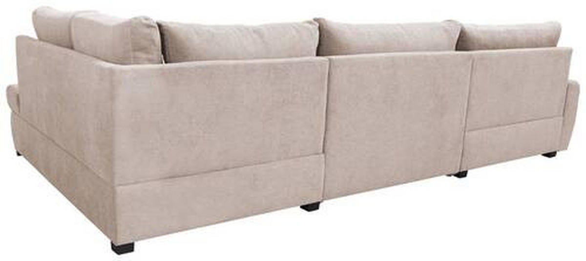 ECKSOFA in Velours Beige  - Chromfarben/Beige, Design, Kunststoff/Textil (174/322/173cm) - Livetastic