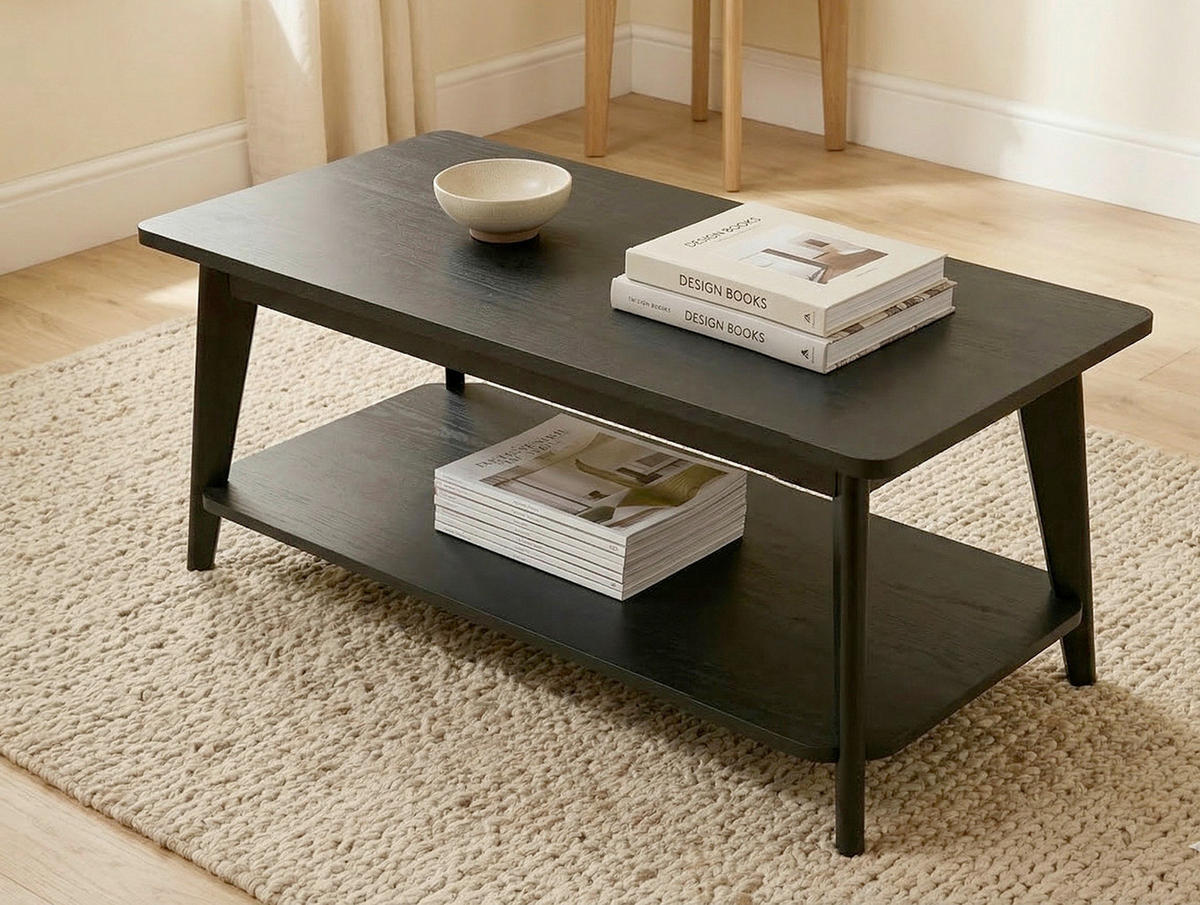 COUCHTISCH in Holzwerkstoff 110/55/39,7 cm  - Eichefarben/Schwarz, MODERN, Holzwerkstoff (110/55/39,7cm) - MID.YOU