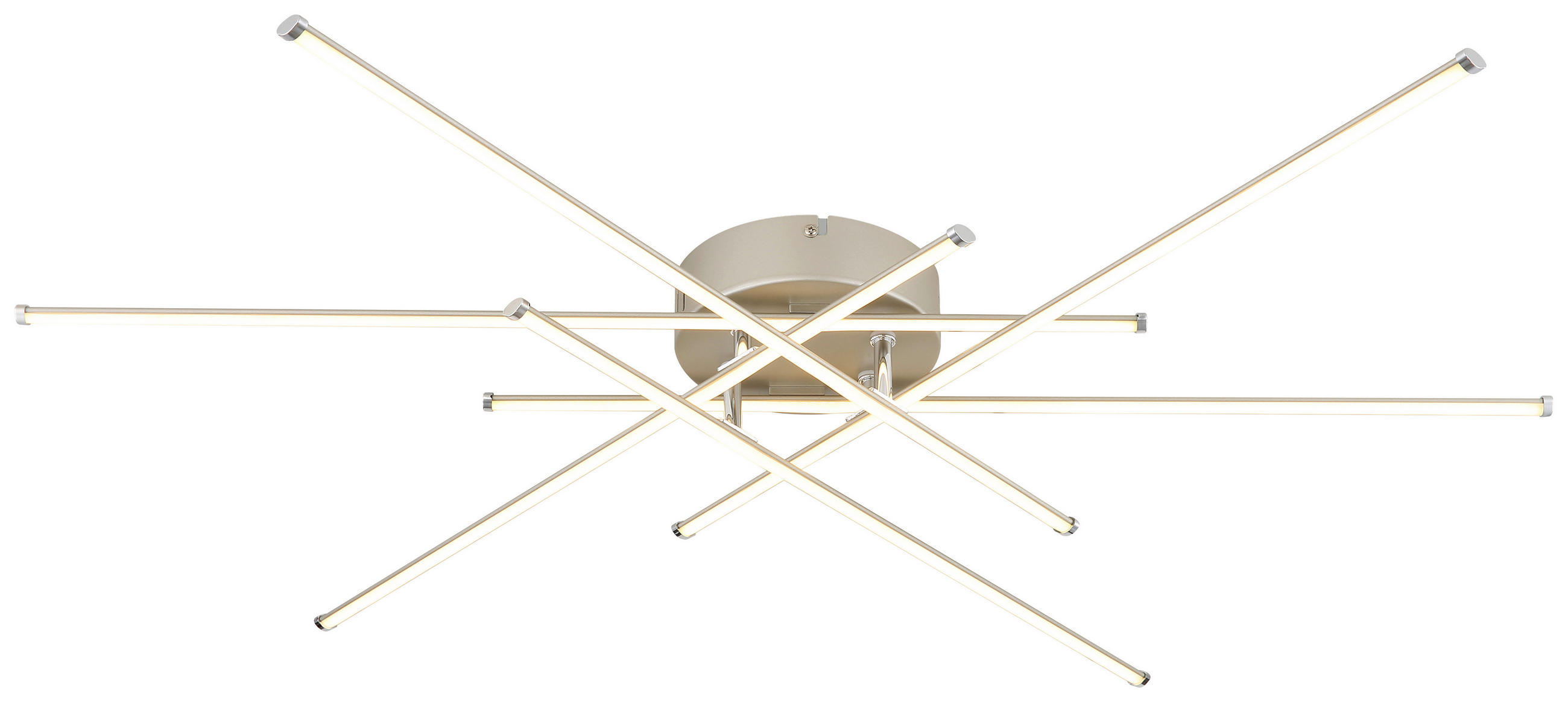 DECKENLEUCHTE 80/7,7 cm   - Opal/Nickelfarben, MODERN, Kunststoff/Metall (80/7,7cm) - Novel