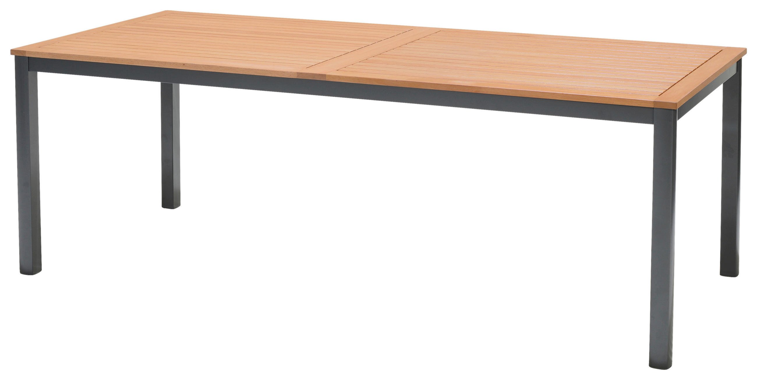 GARTENTISCH 206/90/74 cm Holz, Metall rechteckig  - Dunkelgrau/Teakfarben, Design, Holz/Metall (206/90/74cm) - Ambia Garden