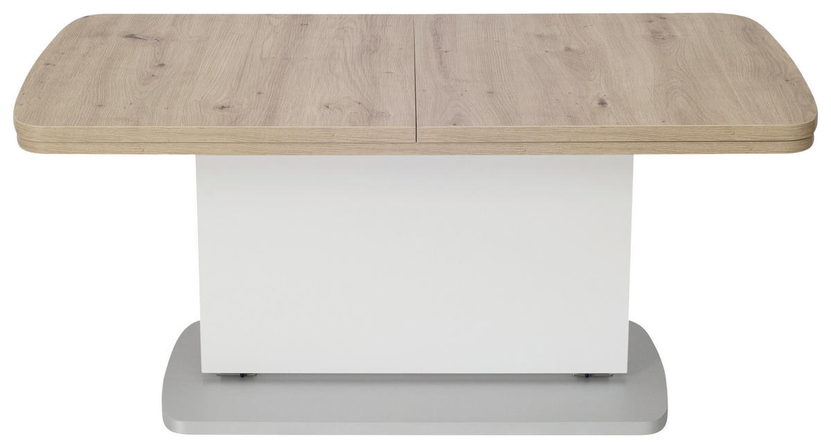 COUCHTISCH in Holzwerkstoff 110-180/63/53-72 cm  - Edelstahlfarben/Eichefarben, KONVENTIONELL, Holzwerkstoff (110-180/63/53-72cm) - Venda