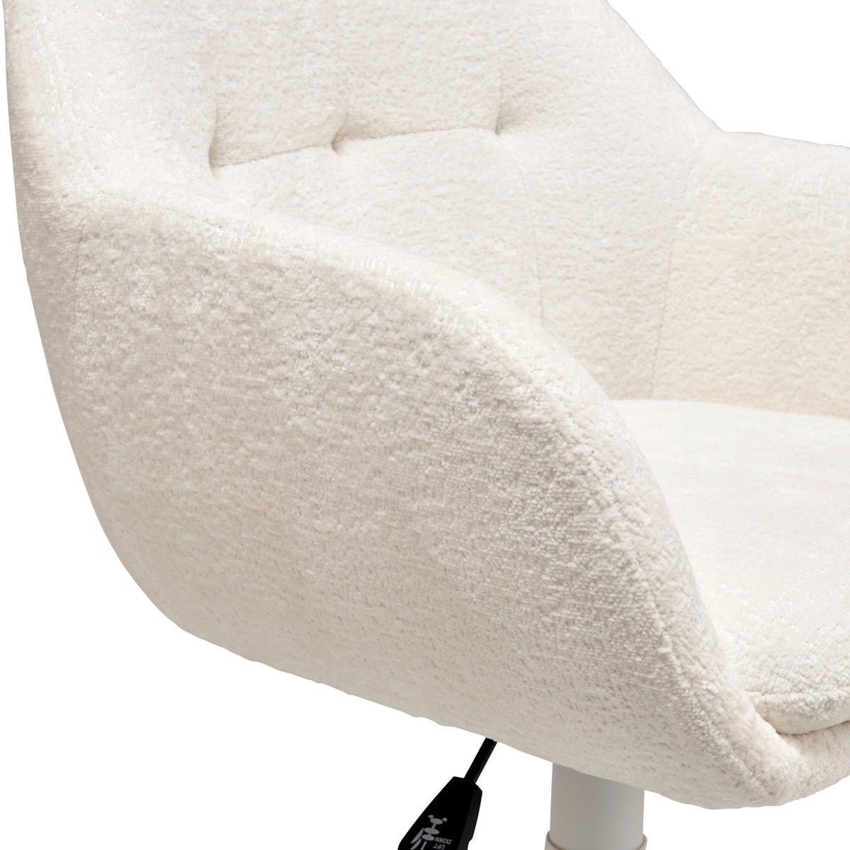OTOČNÁ ŽIDLE, buklé, bílá - bílá, Lifestyle, kov/textil (57/82-92/60cm) - MID.YOU
