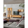 WOHNWAND  in Eichefarben  298/205,7/53,7 cm  - Eichefarben/Schwarz, Natur, Glas/Holz (298/205,7/53,7cm) - Valnatura