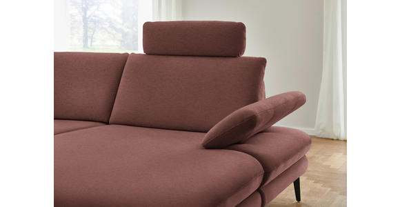 WOHNLANDSCHAFT  in Chenille, Flachgewebe Weinrot  - Weinrot/Schwarz, Design, Textil/Metall (208/344/180cm) - Dieter Knoll