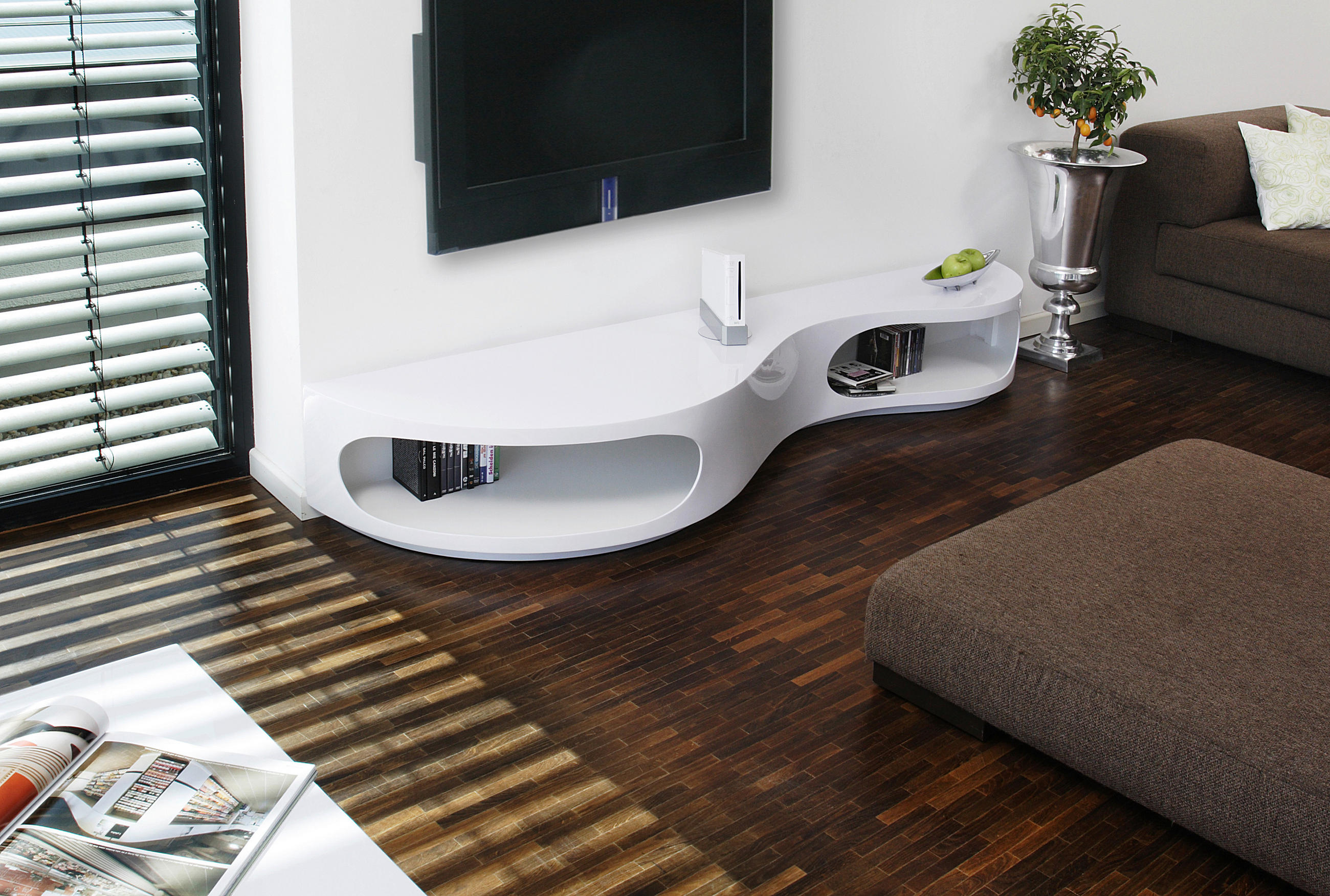 LOWBOARD  in 200/30/50 cm  - Weiß Hochglanz, Design, Holzwerkstoff (200/30/50cm) - Livetastic