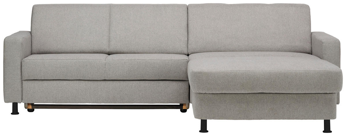 ECKSOFA  in Webstoff Platinfarben  257/165 cm  - Platinfarben/Schwarz, Design, Kunststoff/Textil (257/165cm) - Xora
