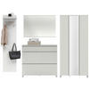 GARDEROBE 4-teilig  in 270/193/37 cm  - Silberfarben/Weiß, Design, Holzwerkstoff/Metall (270/193/37cm)