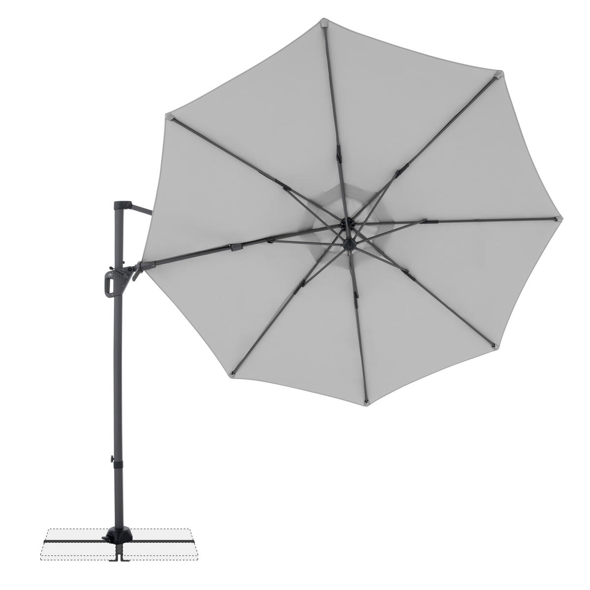 AMPELSCHIRM 310 cm Anthrazit, Hellgrau  - Anthrazit/Hellgrau, Basics, Textil/Metall (310cm) - Doppler