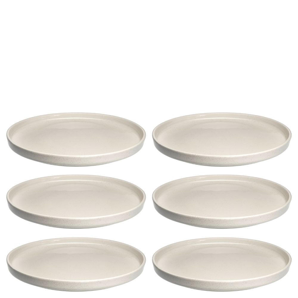 SPEISETELLERSET ROMA 6-teilig  - Creme, Basics, Keramik (22,0/2,3/22,0cm) - Leonardo