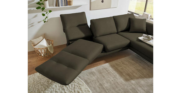 ECKSOFA  in Flachgewebe Dunkelgrün  255-365/175-224 cm  - Dunkelgrün/Schwarz, Design, Textil/Metall (255-365/175-224cm) - Dieter Knoll