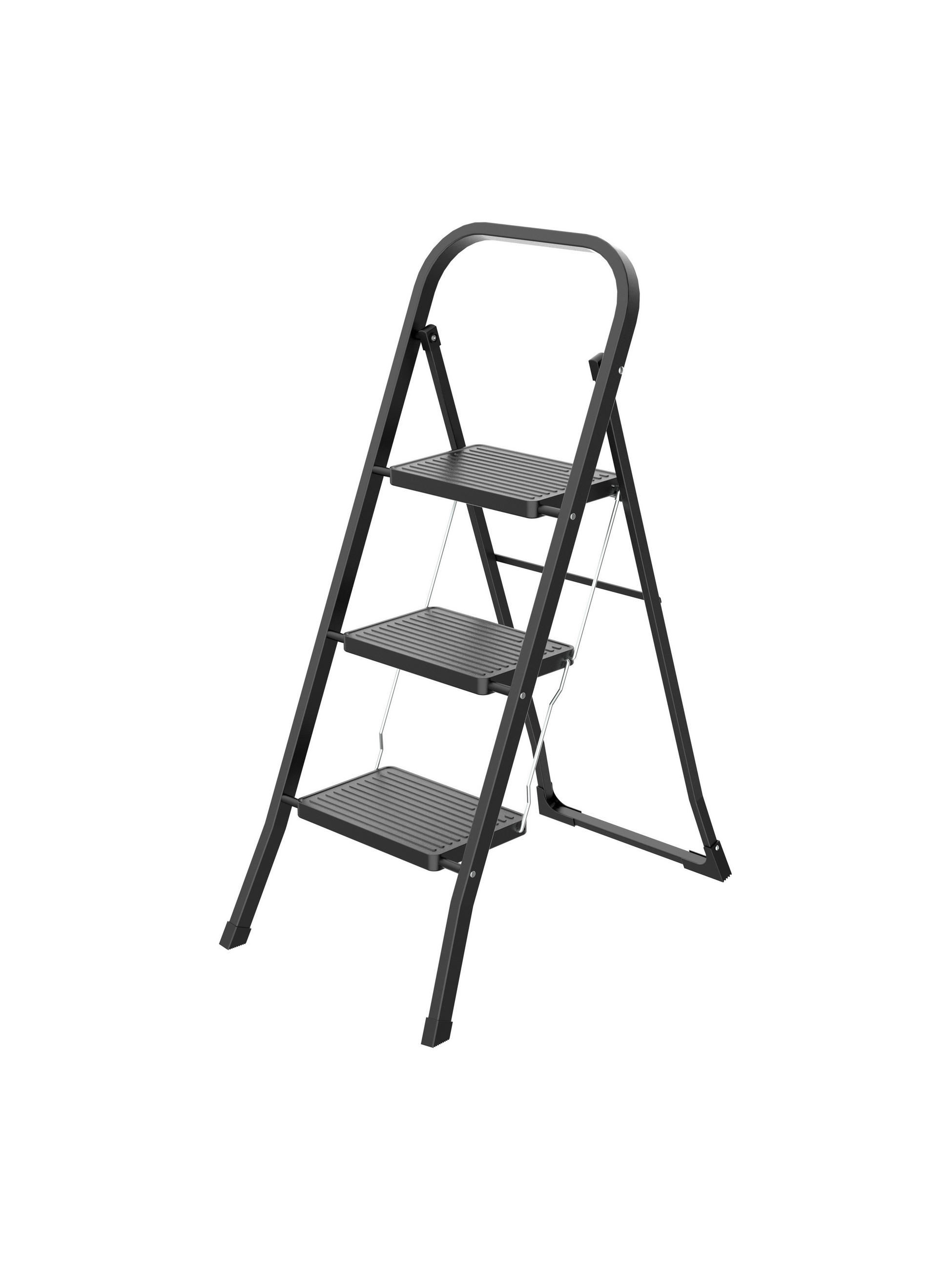 ÖSSZECSUKHATÓ FELLÉPŐ - fekete, Basics, fém (47/74/100,5cm)